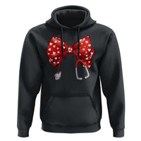 Nurse Coquette Valentine Heart Hoodie Gift For Healthcare Professionals Bow