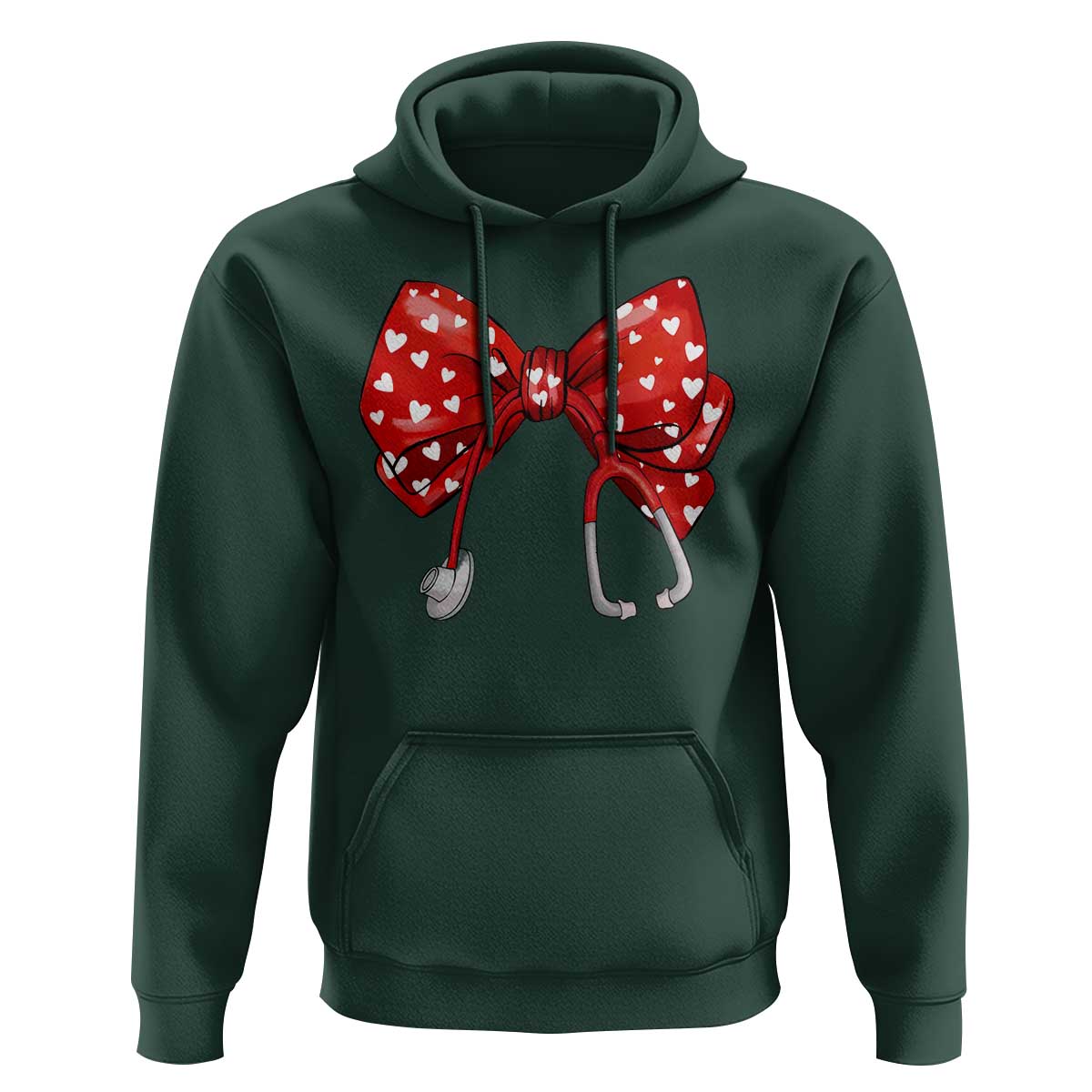 Nurse Coquette Valentine Heart Hoodie Gift For Healthcare Professionals Bow