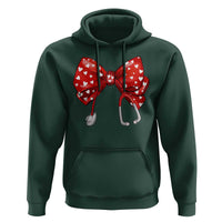 Nurse Coquette Valentine Heart Hoodie Gift For Healthcare Professionals Bow