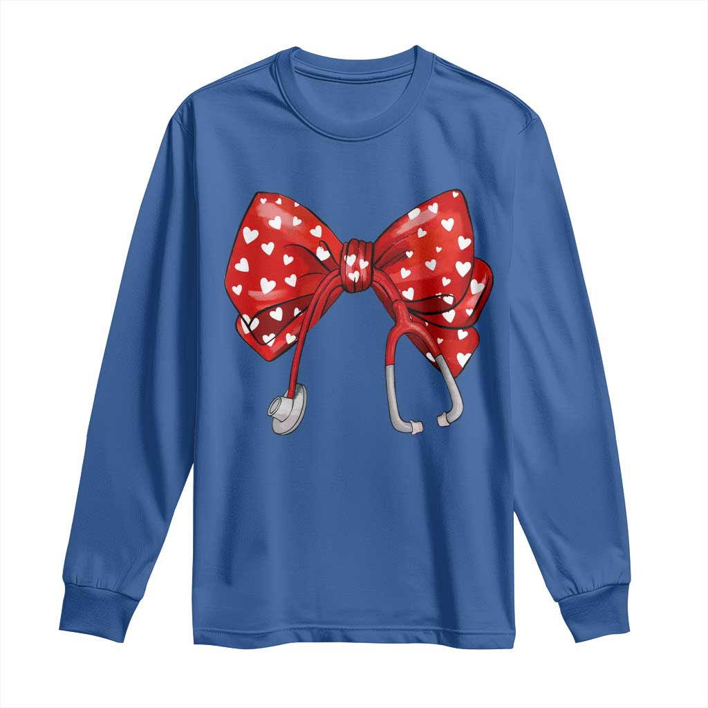 Nurse Coquette Valentine Heart Long Sleeve Shirt Gift For Healthcare Professionals Bow