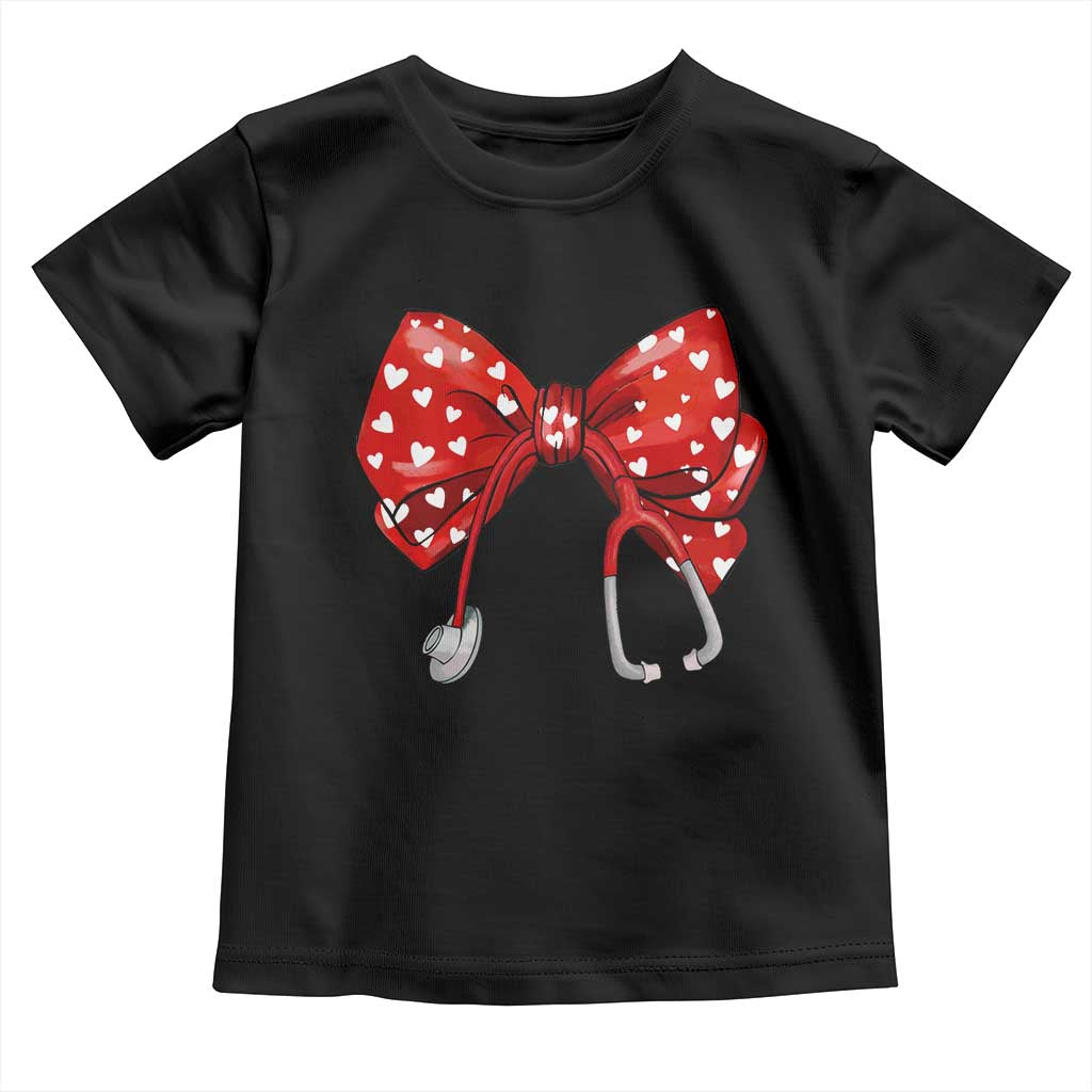Nurse Coquette Valentine Heart Toddler T Shirt Gift For Healthcare Professionals Bow