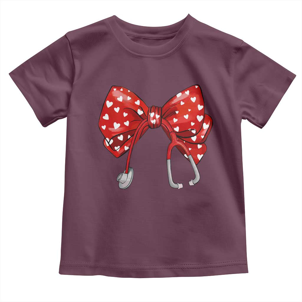 Nurse Coquette Valentine Heart Toddler T Shirt Gift For Healthcare Professionals Bow