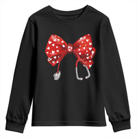 Nurse Coquette Valentine Heart Youth Sweatshirt Gift For Healthcare Professionals Bow