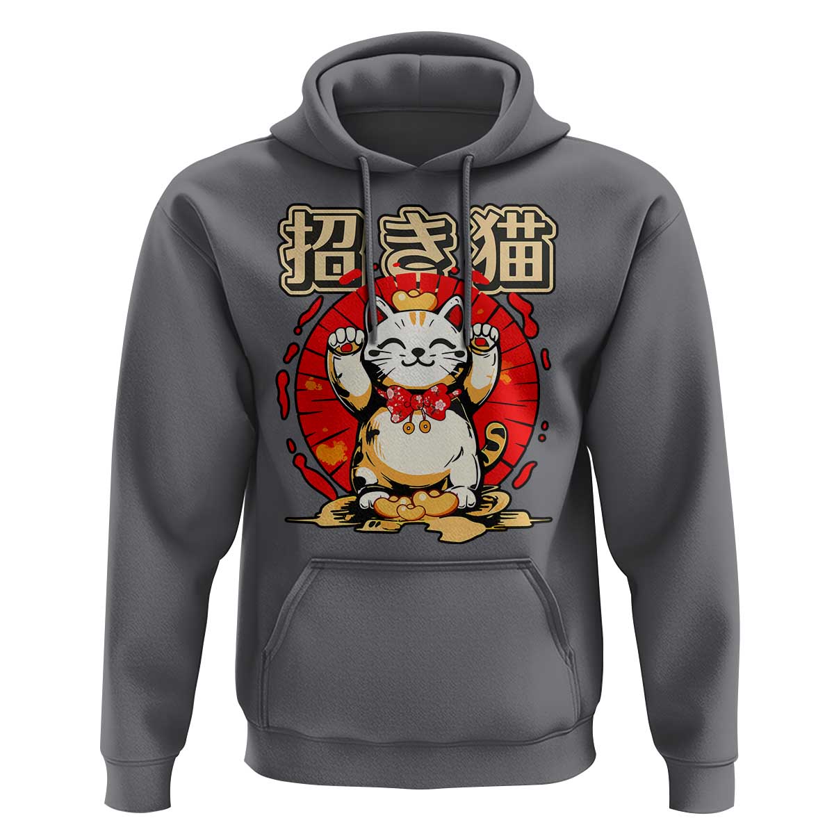 Maneki Neko Hoodie Kawaii Japanese Lucky Cat