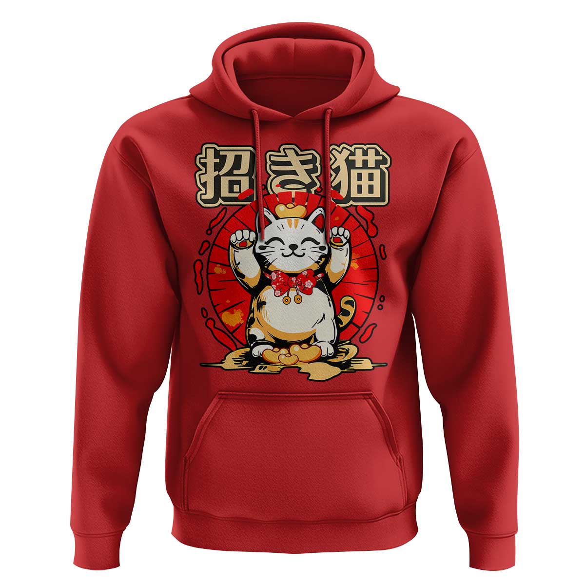 Maneki Neko Hoodie Kawaii Japanese Lucky Cat