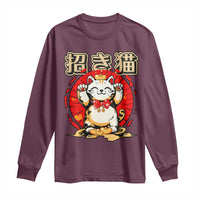 Maneki Neko Long Sleeve Shirt Kawaii Japanese Lucky Cat