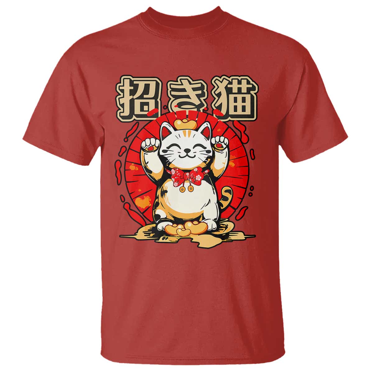 Maneki Neko T Shirt Kawaii Japanese Lucky Cat