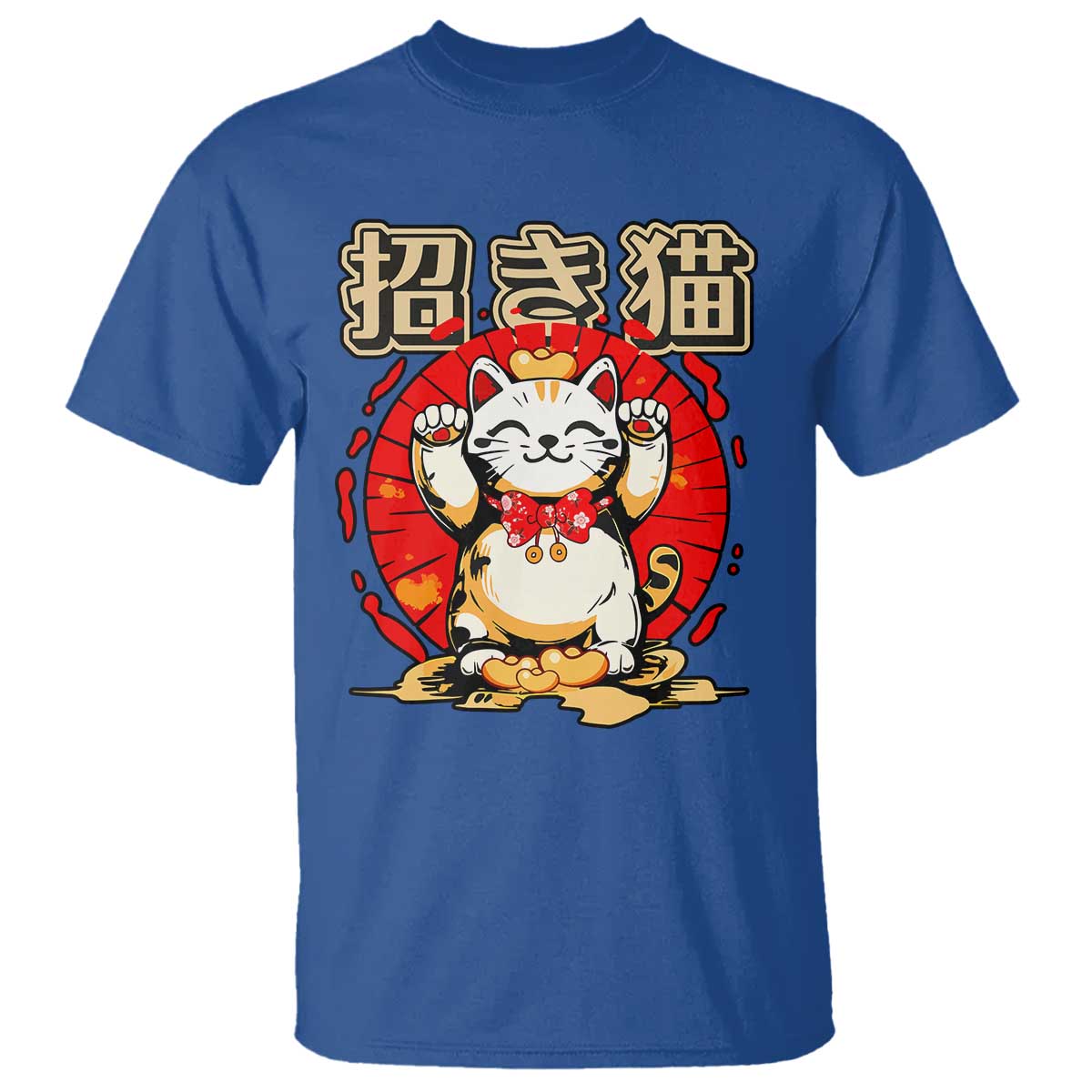 Maneki Neko T Shirt Kawaii Japanese Lucky Cat