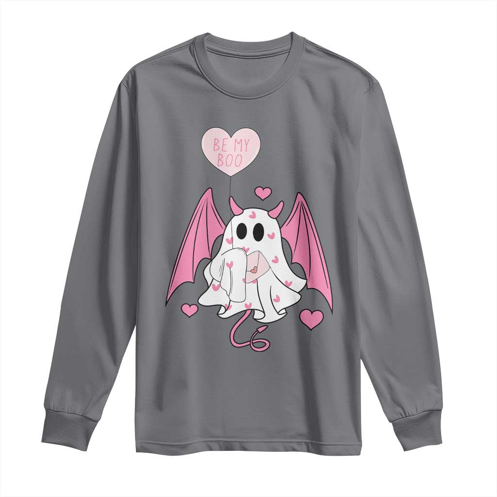 Valentines Ghost Long Sleeve Shirt Be My Boo Cute Funny