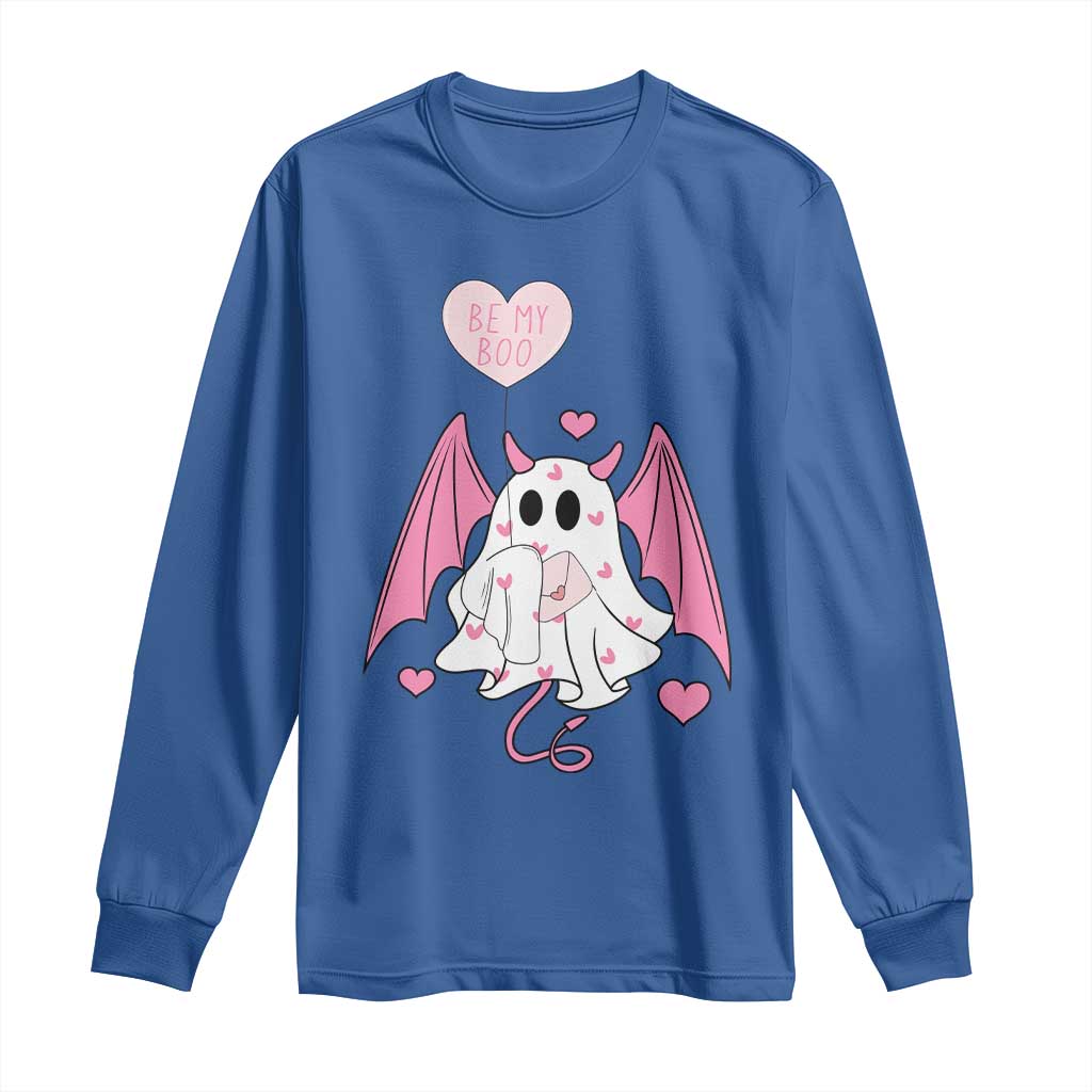 Valentines Ghost Long Sleeve Shirt Be My Boo Cute Funny