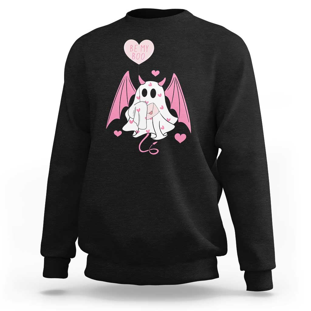 Valentines Ghost Sweatshirt Be My Boo Cute Funny