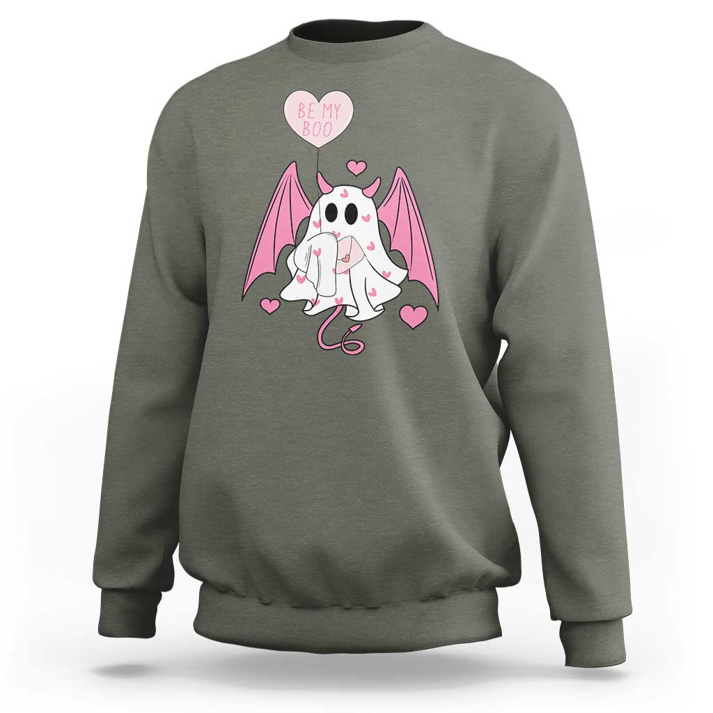 Valentines Ghost Sweatshirt Be My Boo Cute Funny