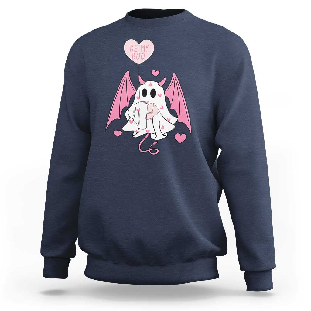 Valentines Ghost Sweatshirt Be My Boo Cute Funny