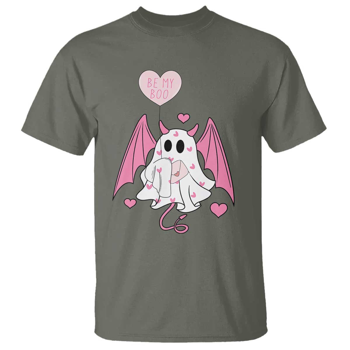 Valentines Ghost T Shirt Be My Boo Cute Funny
