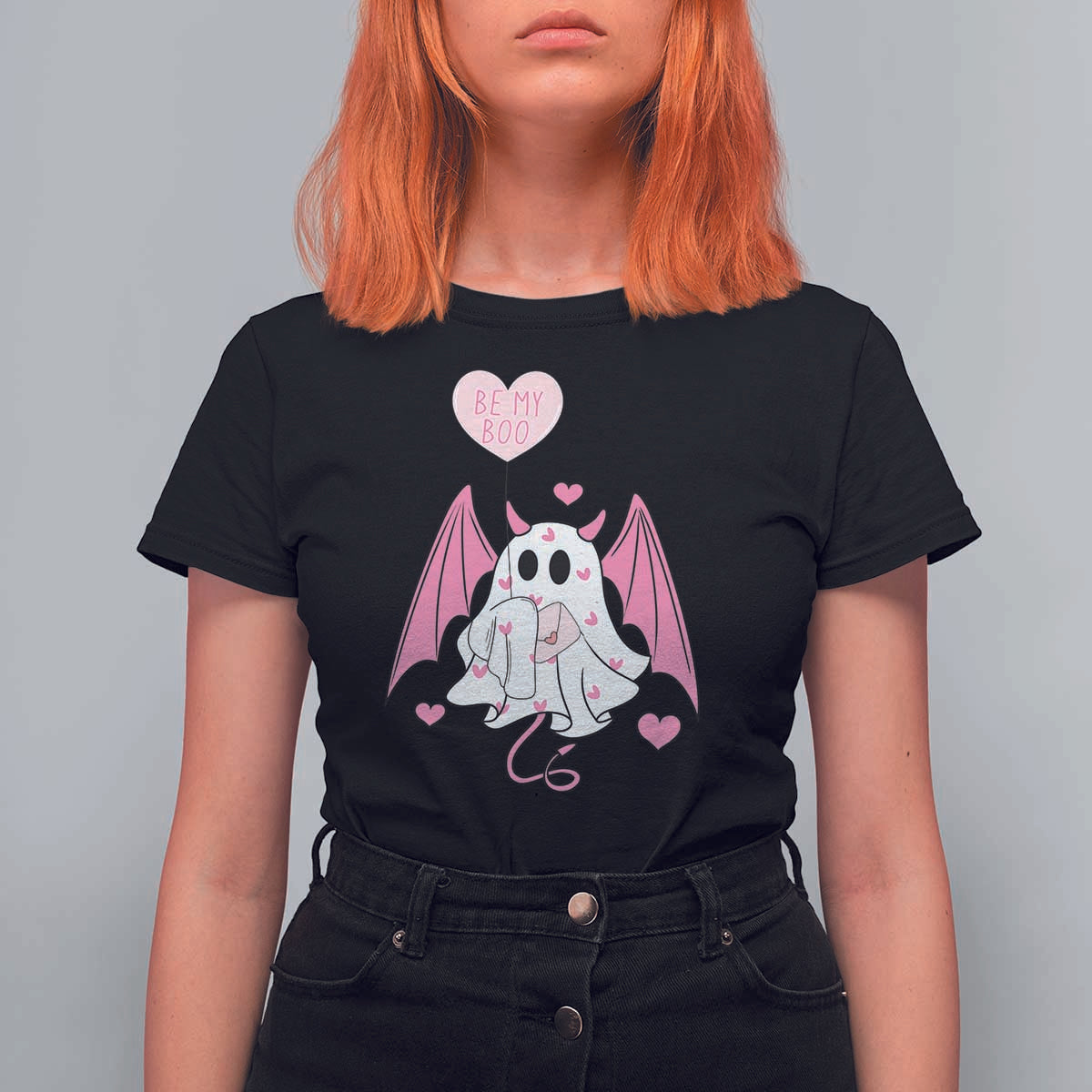 Valentines Ghost T Shirt For Women Be My Boo Cute Funny