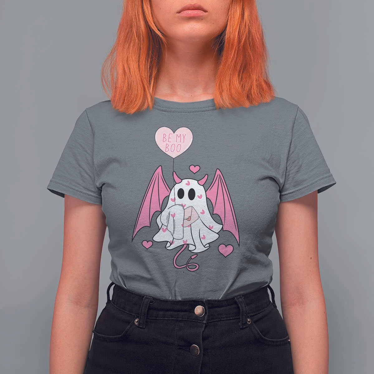 Valentines Ghost T Shirt For Women Be My Boo Cute Funny