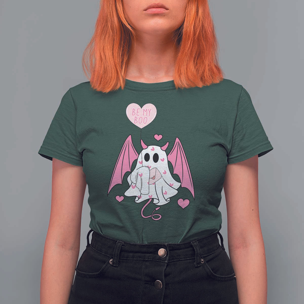 Valentines Ghost T Shirt For Women Be My Boo Cute Funny