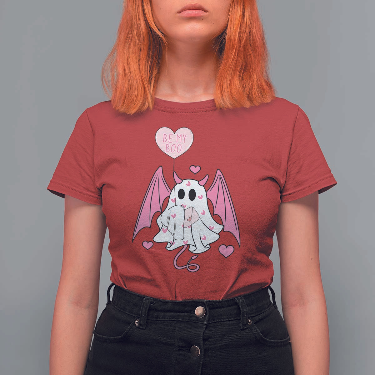 Valentines Ghost T Shirt For Women Be My Boo Cute Funny