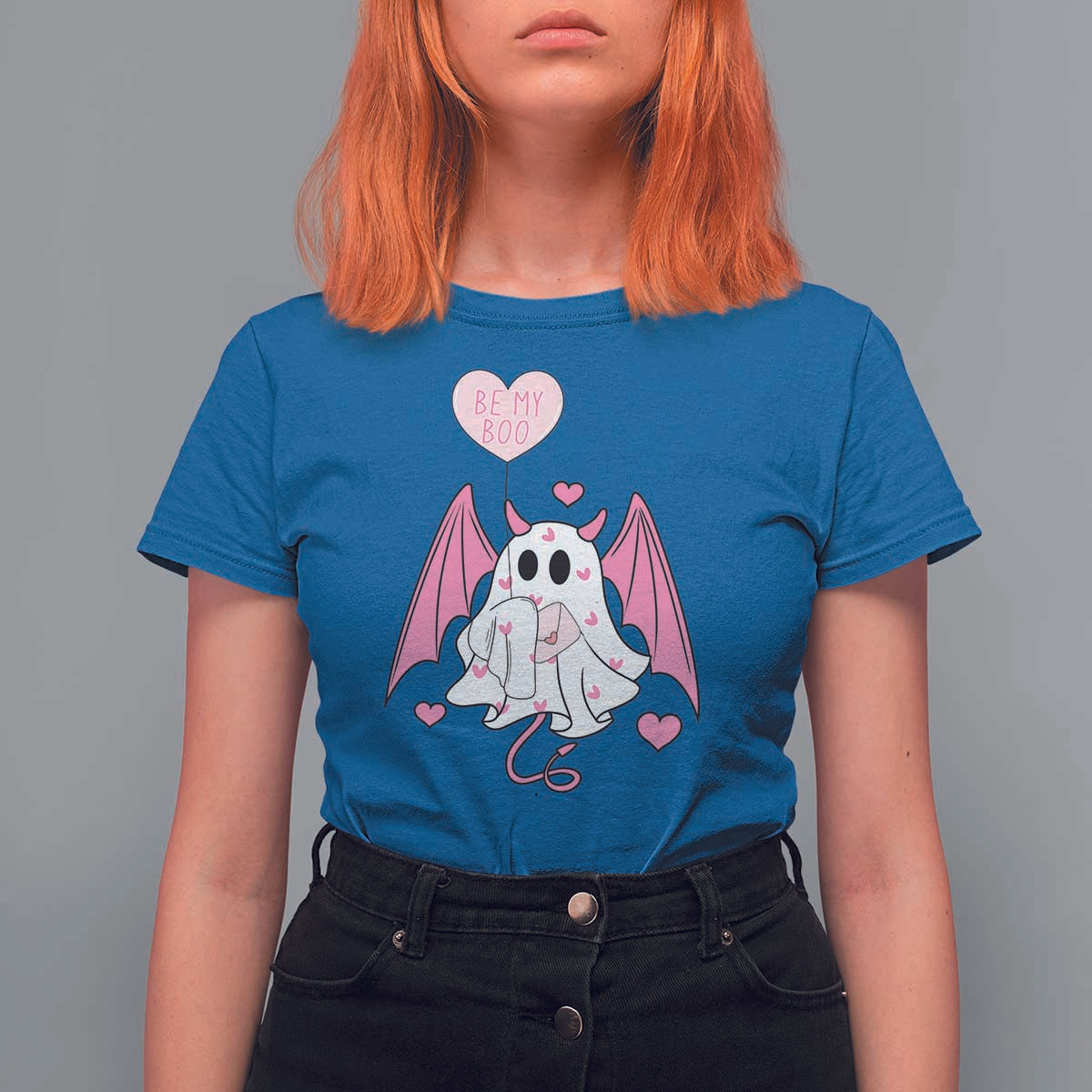 Valentines Ghost T Shirt For Women Be My Boo Cute Funny