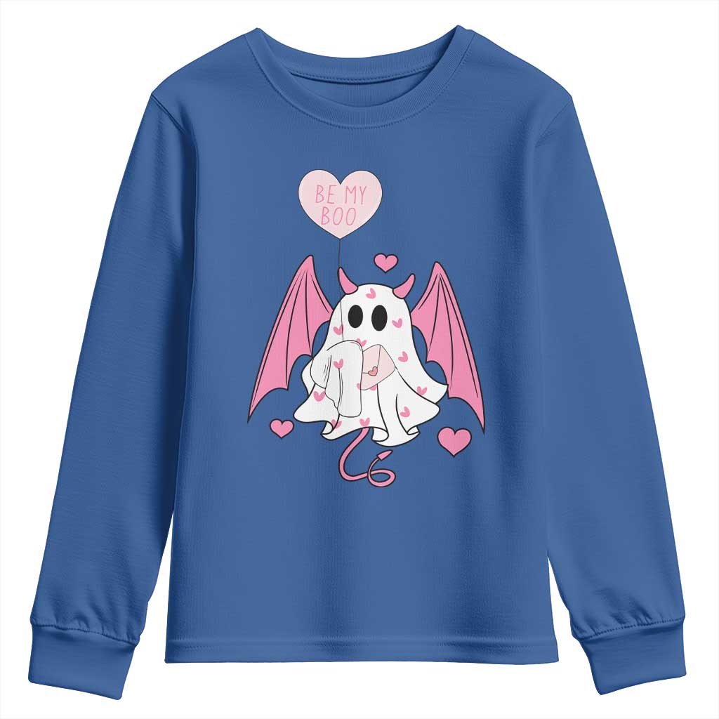 Valentines Ghost Youth Sweatshirt Be My Boo Cute Funny