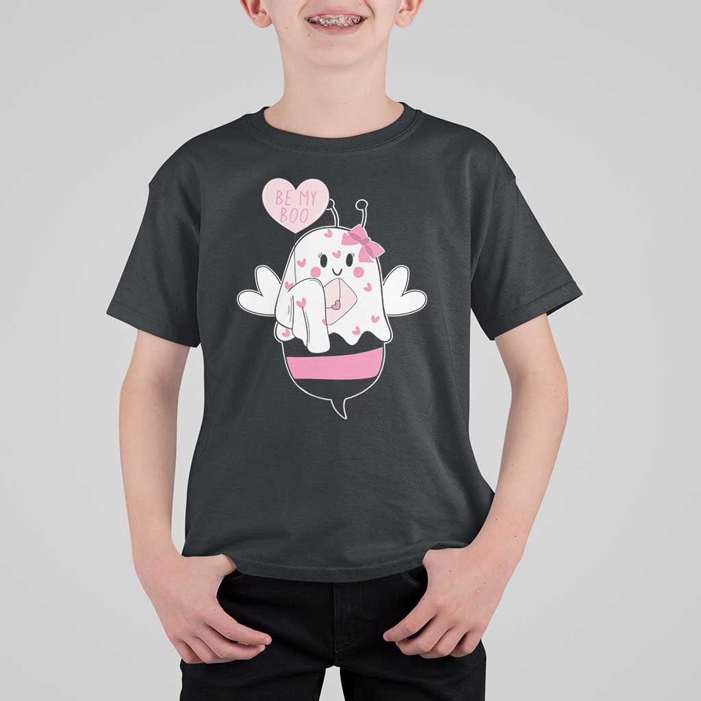 Valentines Ghost T Shirt For Kid Be My Boo Bee Boobee Coquette Cute Funny