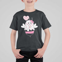 Valentines Ghost T Shirt For Kid Be My Boo Bee Boobee Coquette Cute Funny