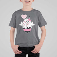 Valentines Ghost T Shirt For Kid Be My Boo Bee Boobee Coquette Cute Funny
