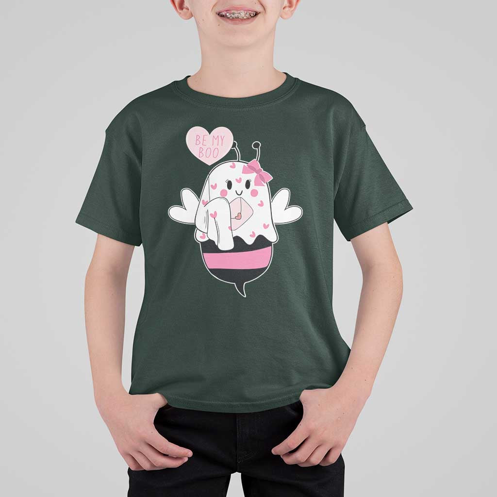 Valentines Ghost T Shirt For Kid Be My Boo Bee Boobee Coquette Cute Funny