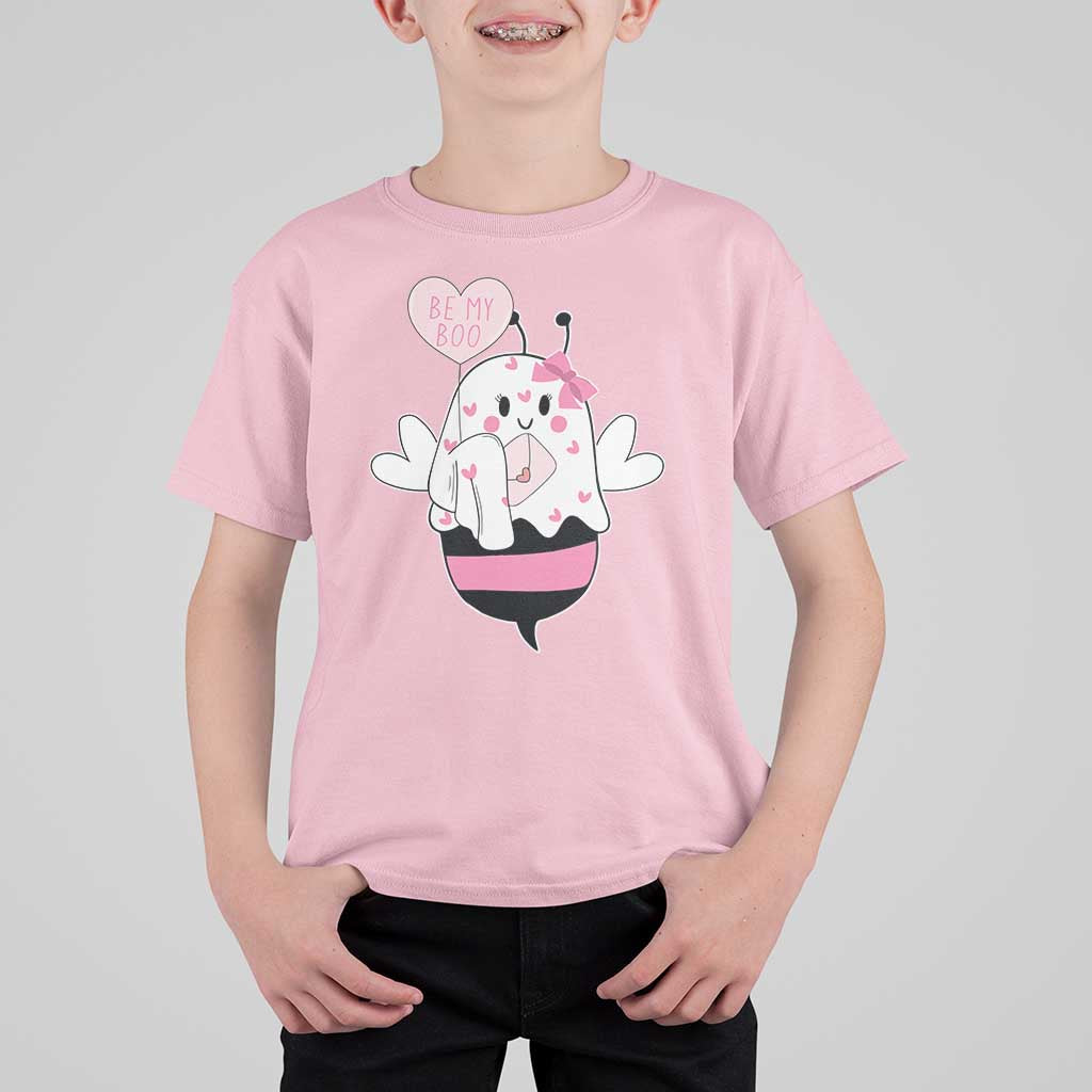 Valentines Ghost T Shirt For Kid Be My Boo Bee Boobee Coquette Cute Funny