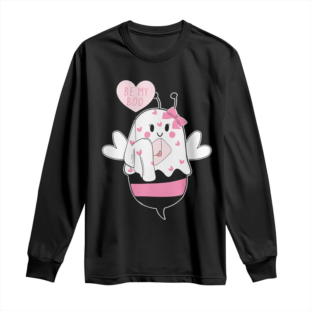 Valentines Ghost Long Sleeve Shirt Be My Boo Bee Boobee Coquette Cute Funny