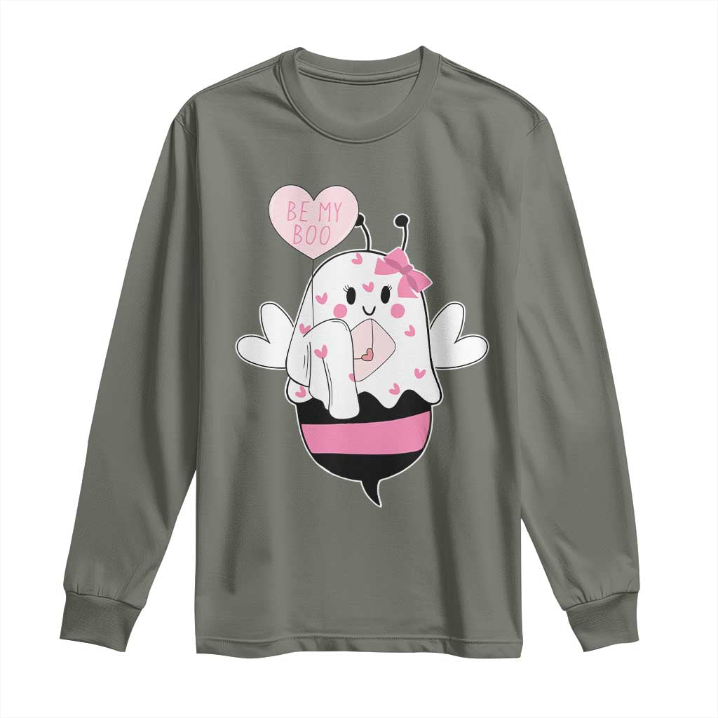Valentines Ghost Long Sleeve Shirt Be My Boo Bee Boobee Coquette Cute Funny