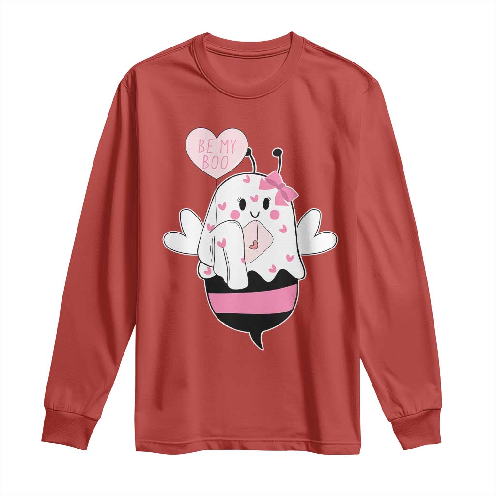 Valentines Ghost Long Sleeve Shirt Be My Boo Bee Boobee Coquette Cute Funny