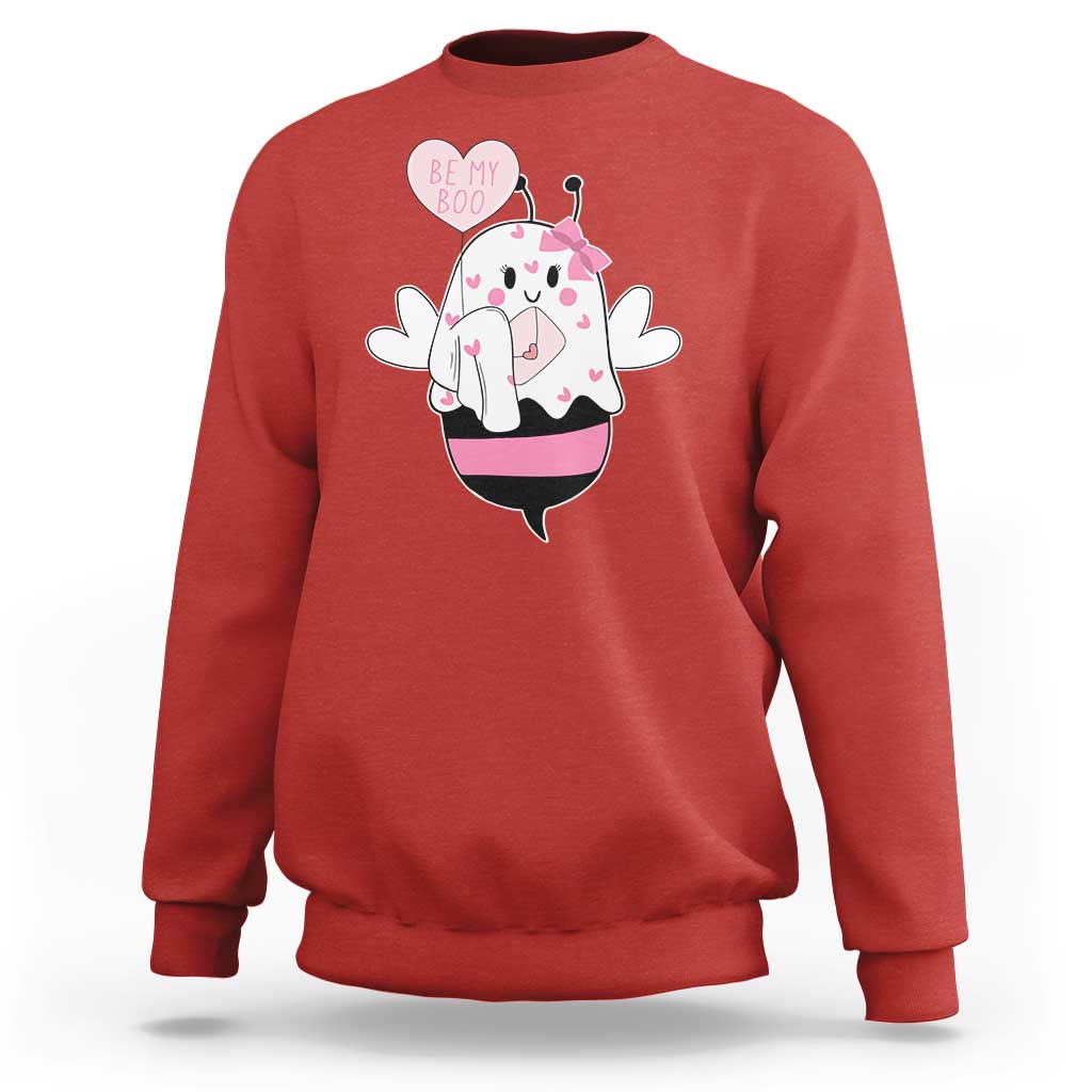 Valentines Ghost Sweatshirt Be My Boo Bee Boobee Coquette Cute Funny