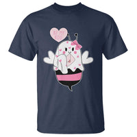 Valentines Ghost T Shirt Be My Boo Bee Boobee Coquette Cute Funny