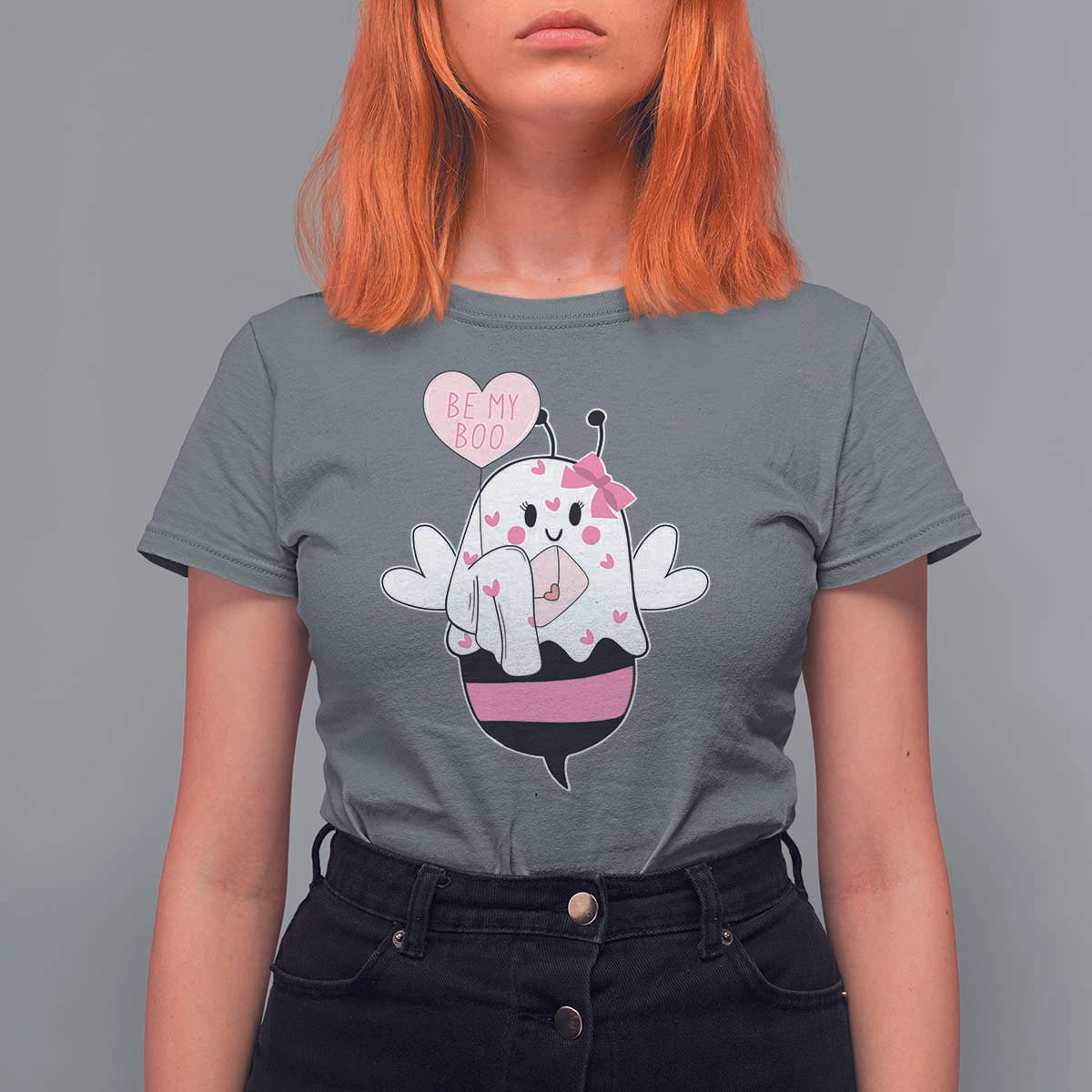 Valentines Ghost T Shirt For Women Be My Boo Bee Boobee Coquette Cute Funny