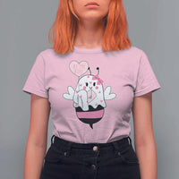 Valentines Ghost T Shirt For Women Be My Boo Bee Boobee Coquette Cute Funny