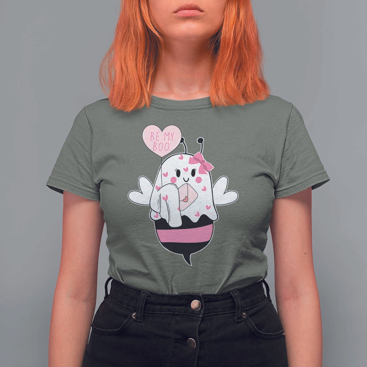 Valentines Ghost T Shirt For Women Be My Boo Bee Boobee Coquette Cute Funny