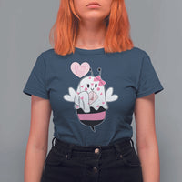 Valentines Ghost T Shirt For Women Be My Boo Bee Boobee Coquette Cute Funny