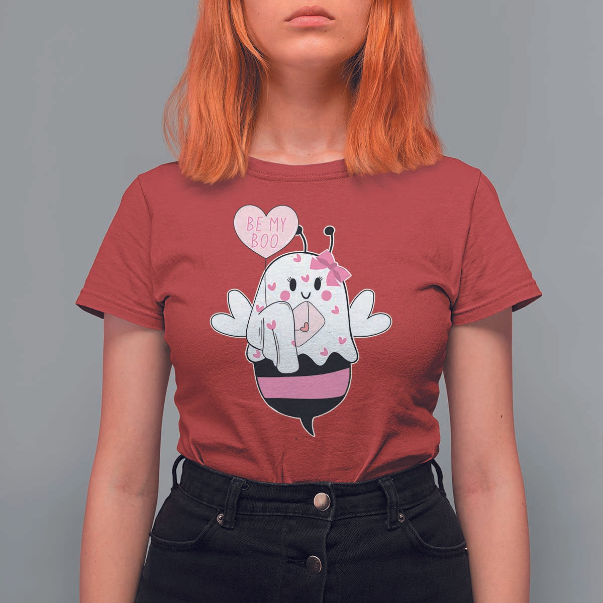 Valentines Ghost T Shirt For Women Be My Boo Bee Boobee Coquette Cute Funny