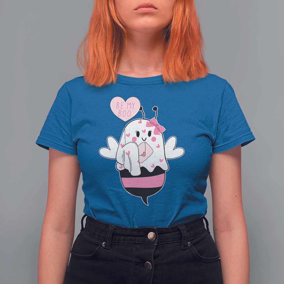 Valentines Ghost T Shirt For Women Be My Boo Bee Boobee Coquette Cute Funny