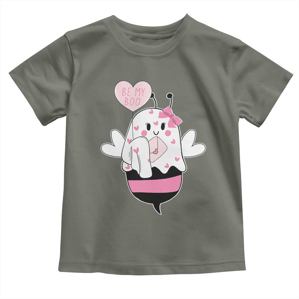 Valentines Ghost Toddler T Shirt Be My Boo Bee Boobee Coquette Cute Funny