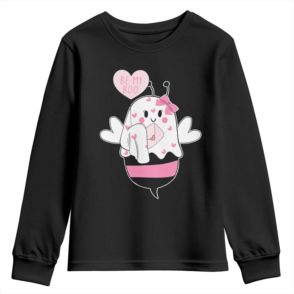 Valentines Ghost Youth Sweatshirt Be My Boo Bee Boobee Coquette Cute Funny