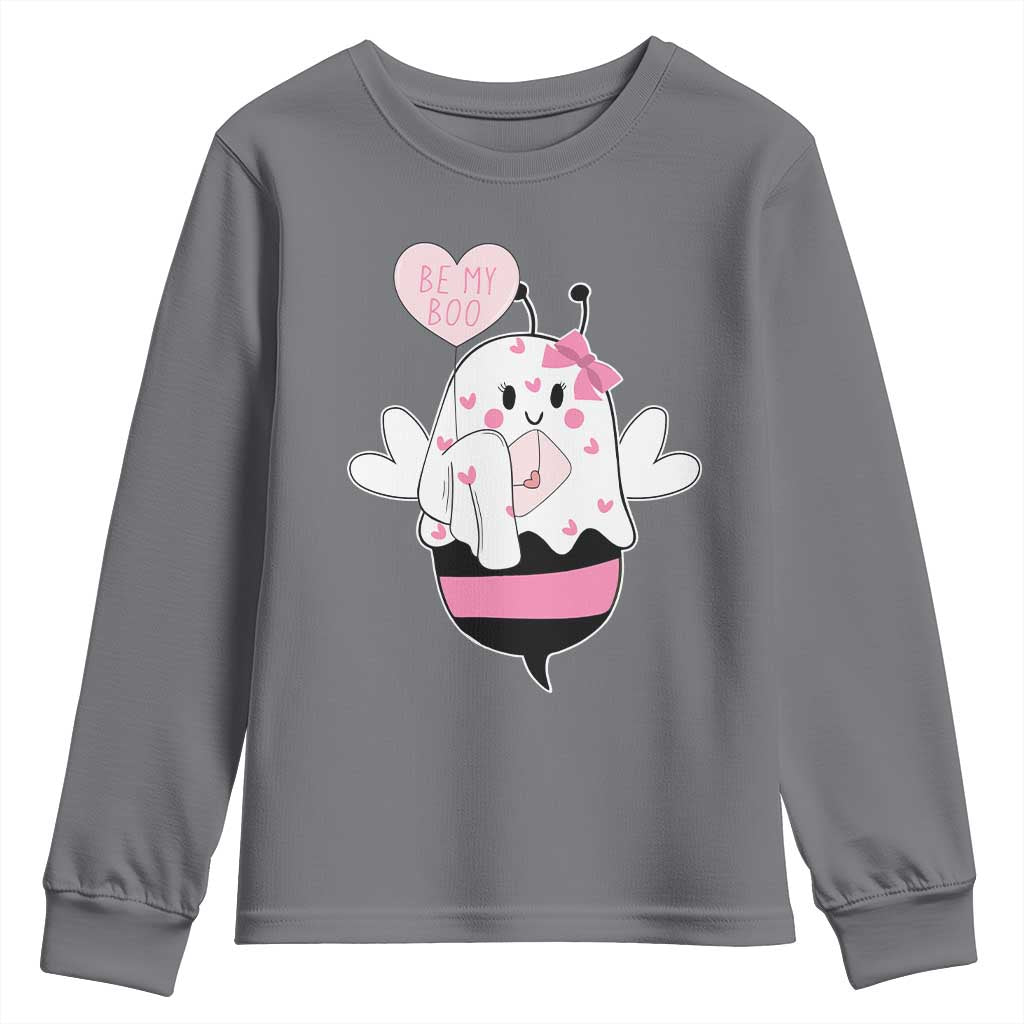 Valentines Ghost Youth Sweatshirt Be My Boo Bee Boobee Coquette Cute Funny