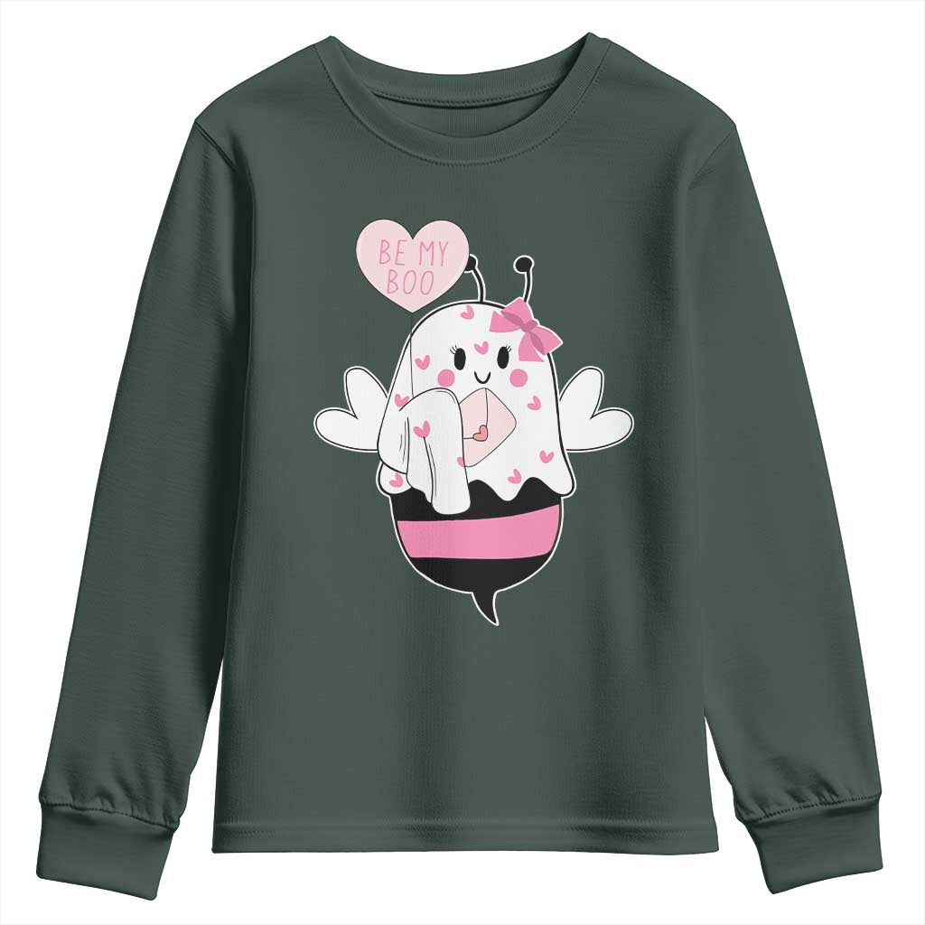 Valentines Ghost Youth Sweatshirt Be My Boo Bee Boobee Coquette Cute Funny