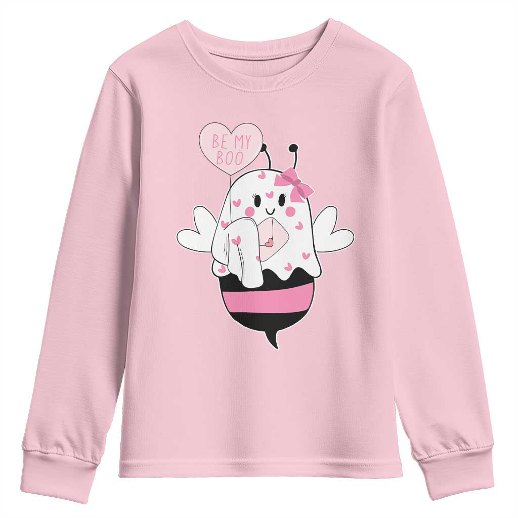 Valentines Ghost Youth Sweatshirt Be My Boo Bee Boobee Coquette Cute Funny