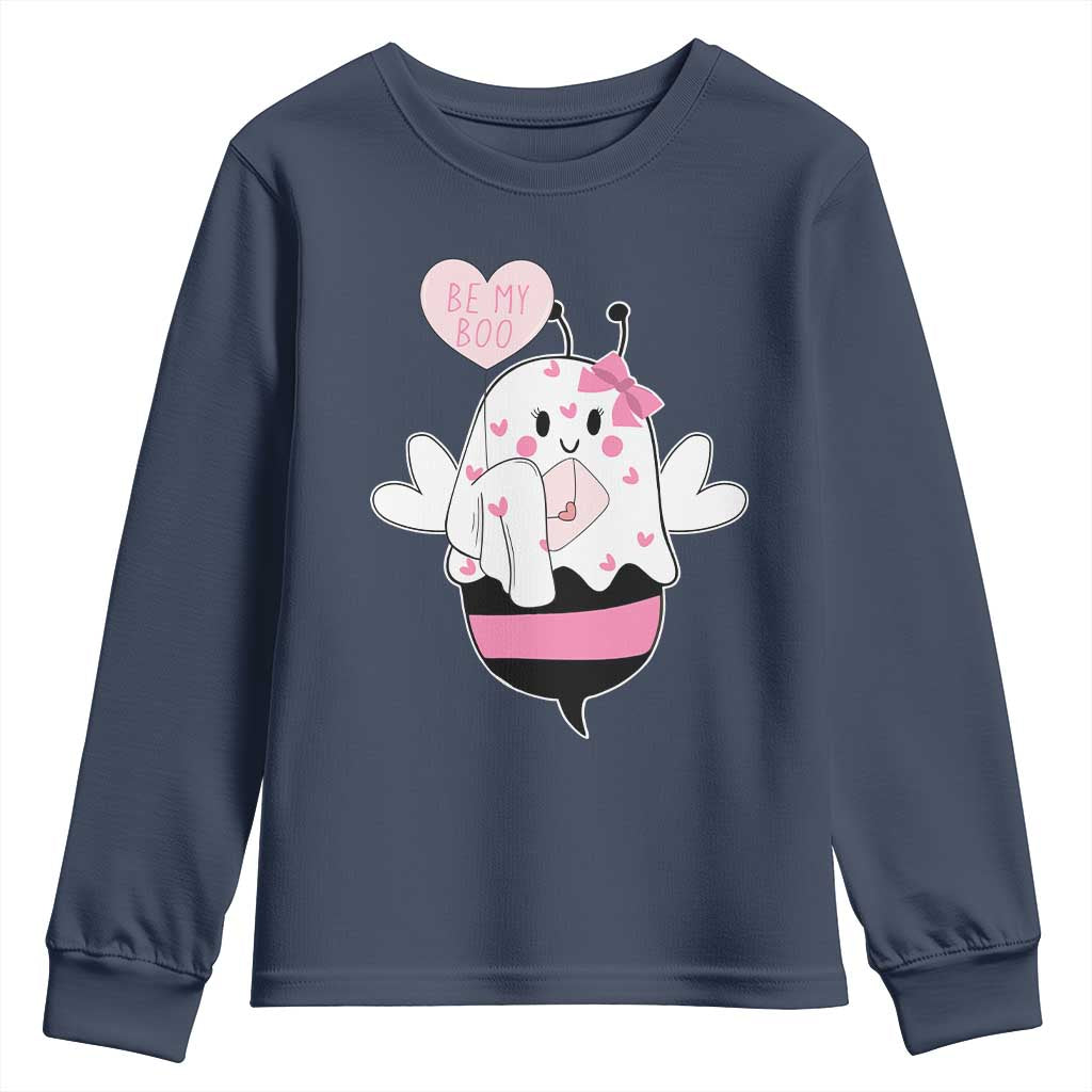 Valentines Ghost Youth Sweatshirt Be My Boo Bee Boobee Coquette Cute Funny