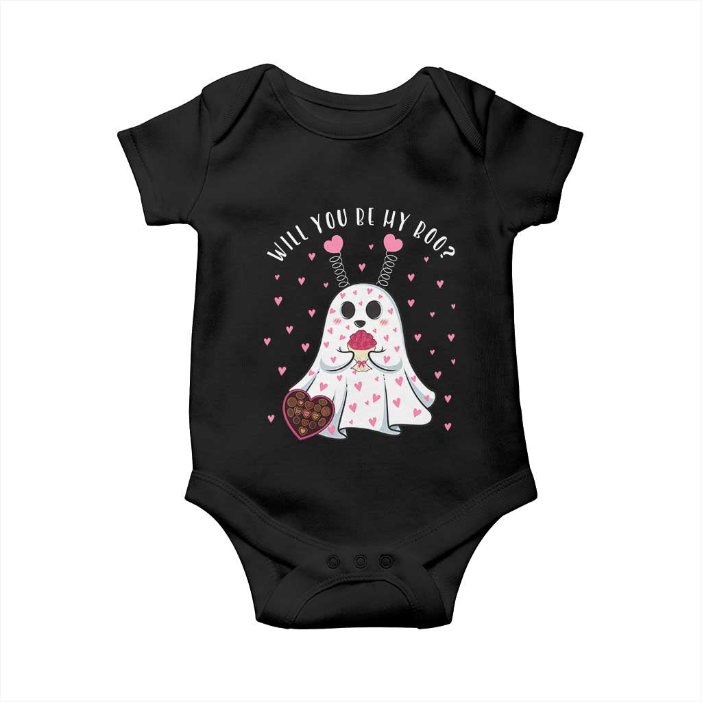 Valentines Ghost Baby Onesie Will You Be My Boo Cute Funny