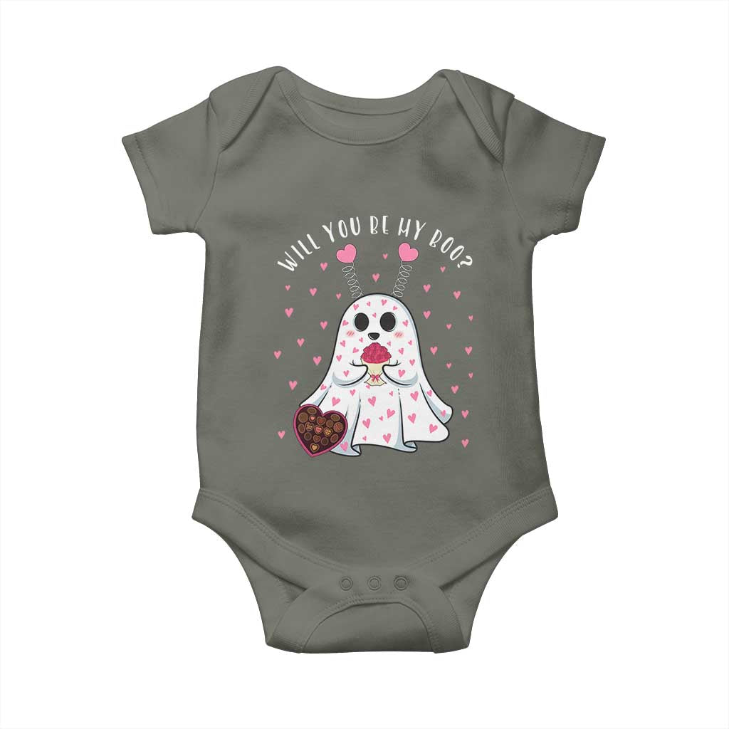 Valentines Ghost Baby Onesie Will You Be My Boo Cute Funny
