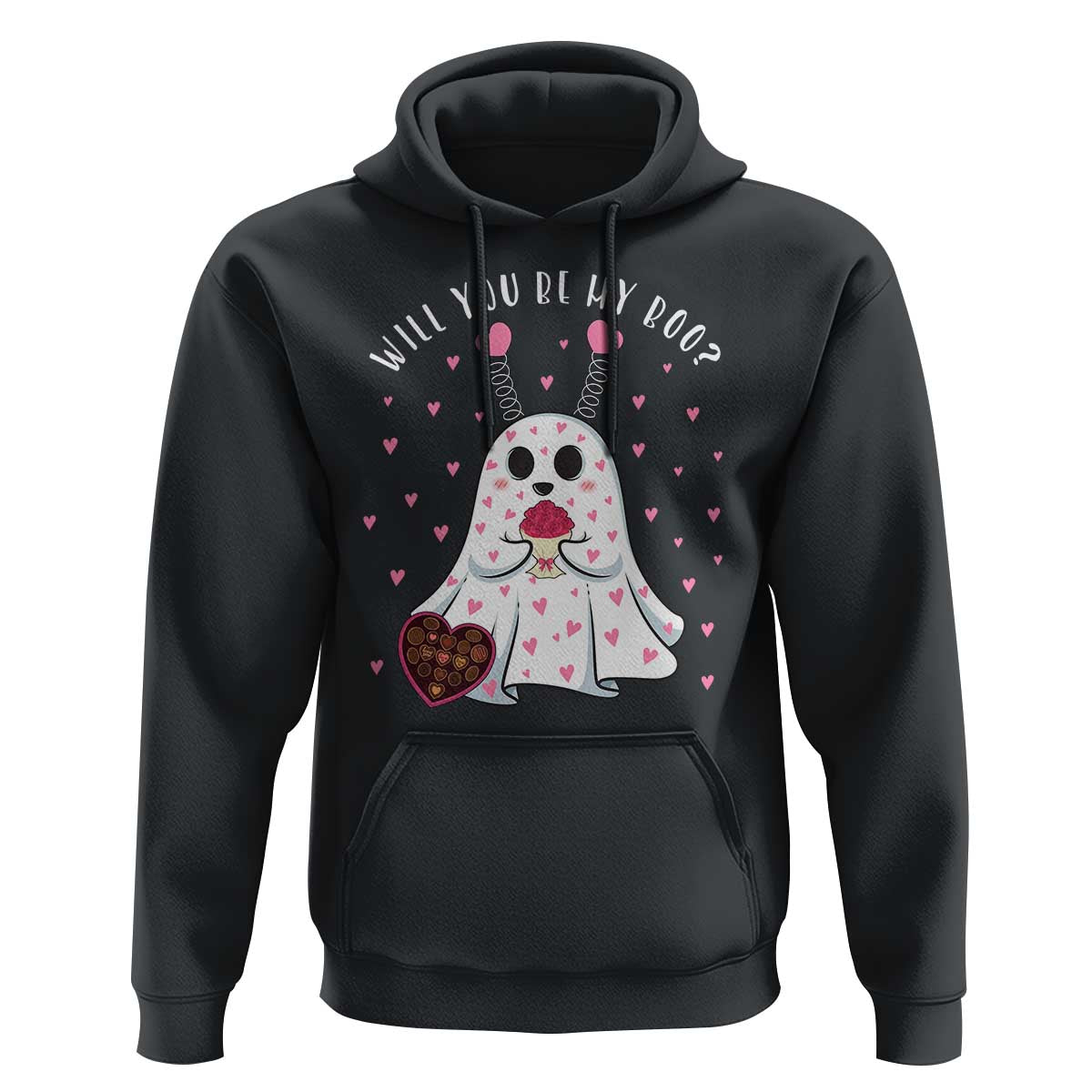 Valentines Ghost Hoodie Will You Be My Boo Cute Funny