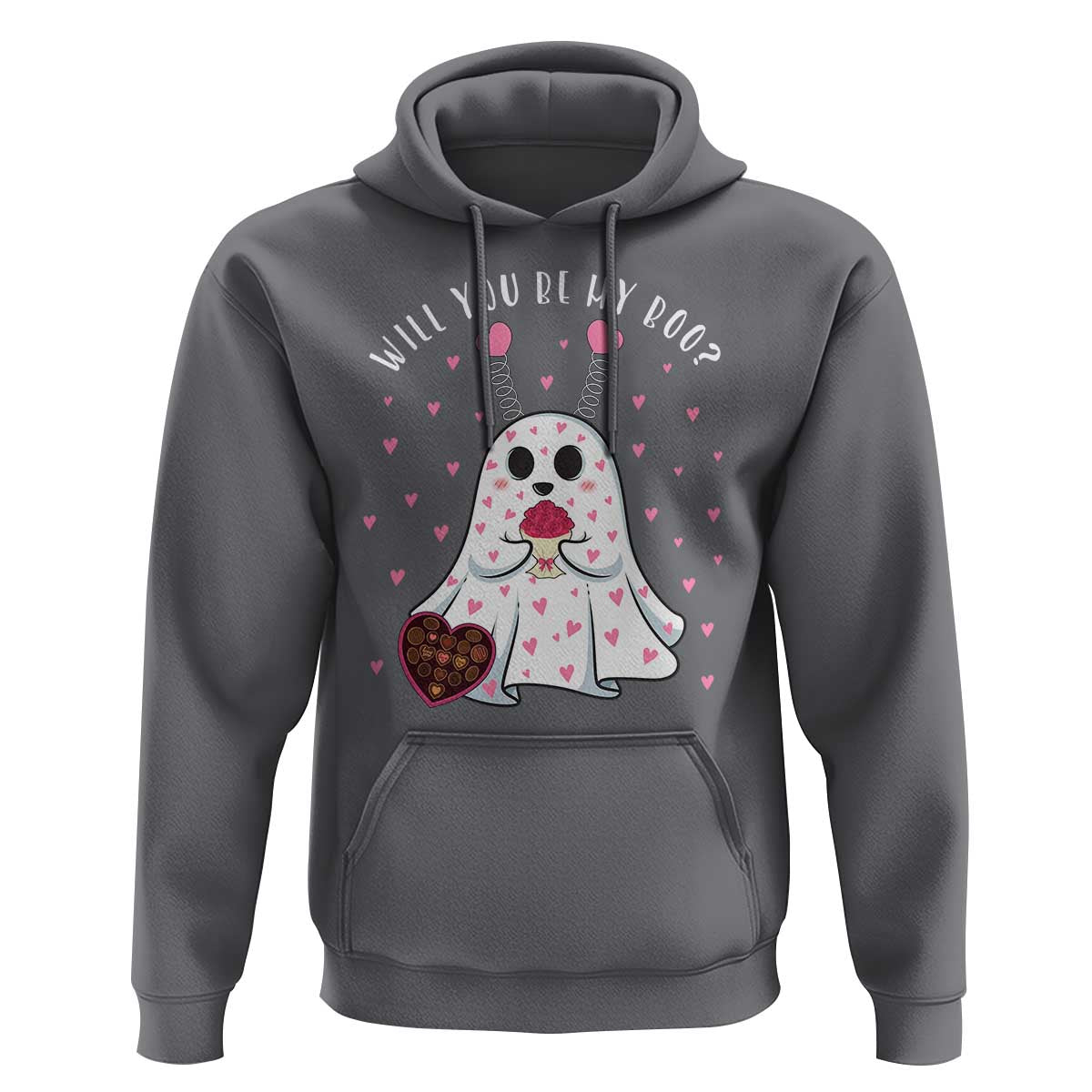 Valentines Ghost Hoodie Will You Be My Boo Cute Funny